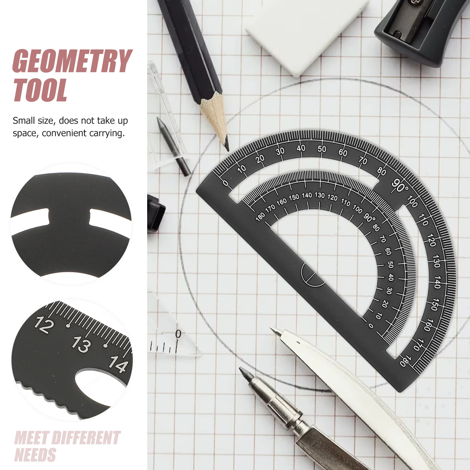 1 Satz mit 4 Stück DIY-Metalllineal, robustes Büro-Metalllineal, Lineal, Schreibwaren-Set, dreieckige Platte, Winkelmesser, Testlineal für Schüler