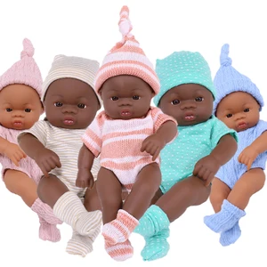 Black Reborn Dolls African Reborn Baby Doll 20cm Baby Baby Reborn Baby Doll Touch Soft Touch de alta calidad para niños juguetes 10 mejores ventas de muñecas de amor muñecas de silicona - №9