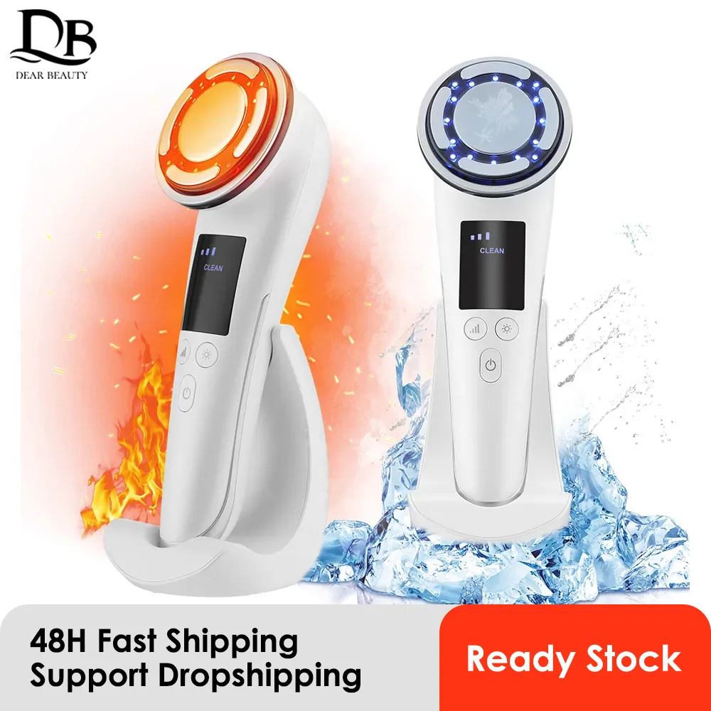 

EMS Facial Massager Hot Cold Face Lifting Machine LED Photon Therapy Clean Beauty Device Wrinkle Removal Anti Aging Skin Care