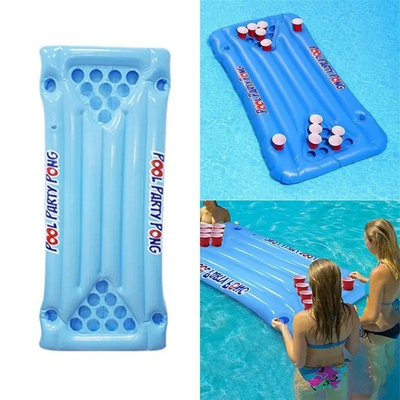 Inflatable beer cup table tennis game table floating bed water entertainment ice tank beer table game floating row