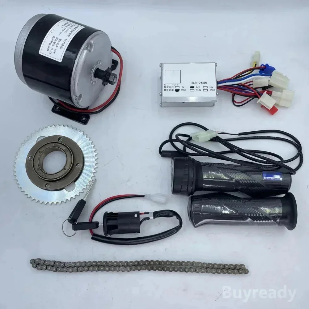 Scooter Bicycle Electric Kit 12V 24V 250W 350W High-speed Motor 25H Sprocket Brush Controller Accessory Set