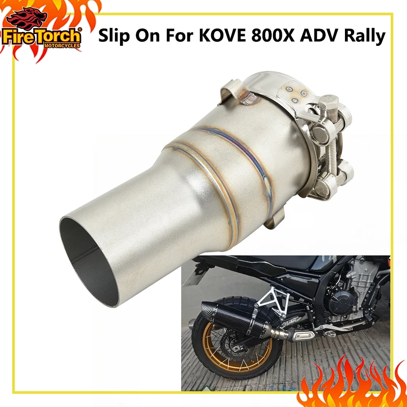 Motorrad-Auspuffanlagen Slip-On für KOVE 800X ADV Rally Pro 2023 - 2026 Edelstahl-Mittelrohrverbindung 51mm Schalldämpfer