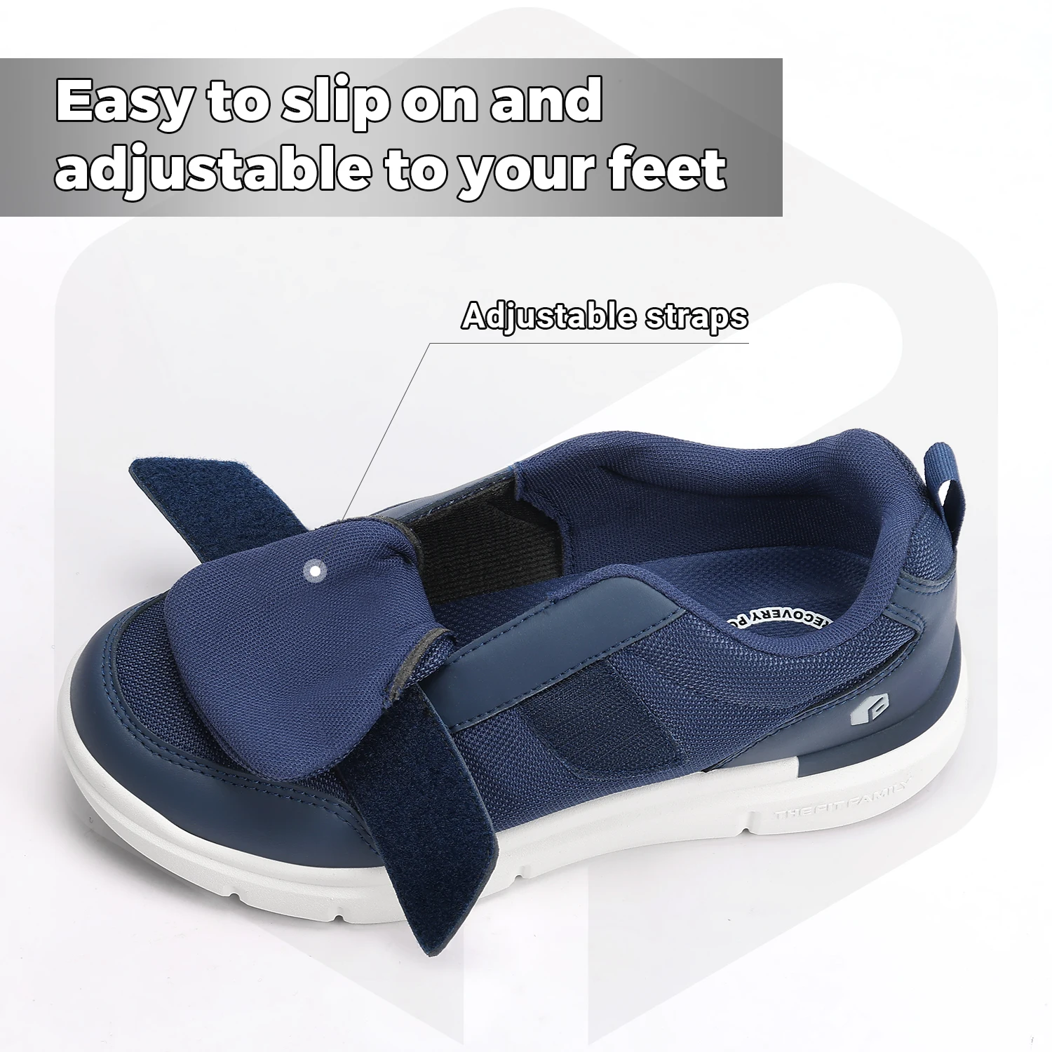 Fittington Diabetic Shoes For Man Extra Wide Width Swollen Feet Shoes For Diabetics Pain Relief Non-slip Man Shoes