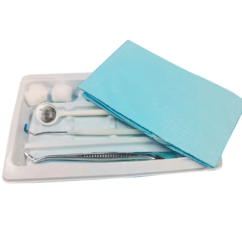 Disposable Oral Instrument Box, Examination Instrument Tray, 200 sets, Primary Dental Material Tool Box, Oral Bag Tray