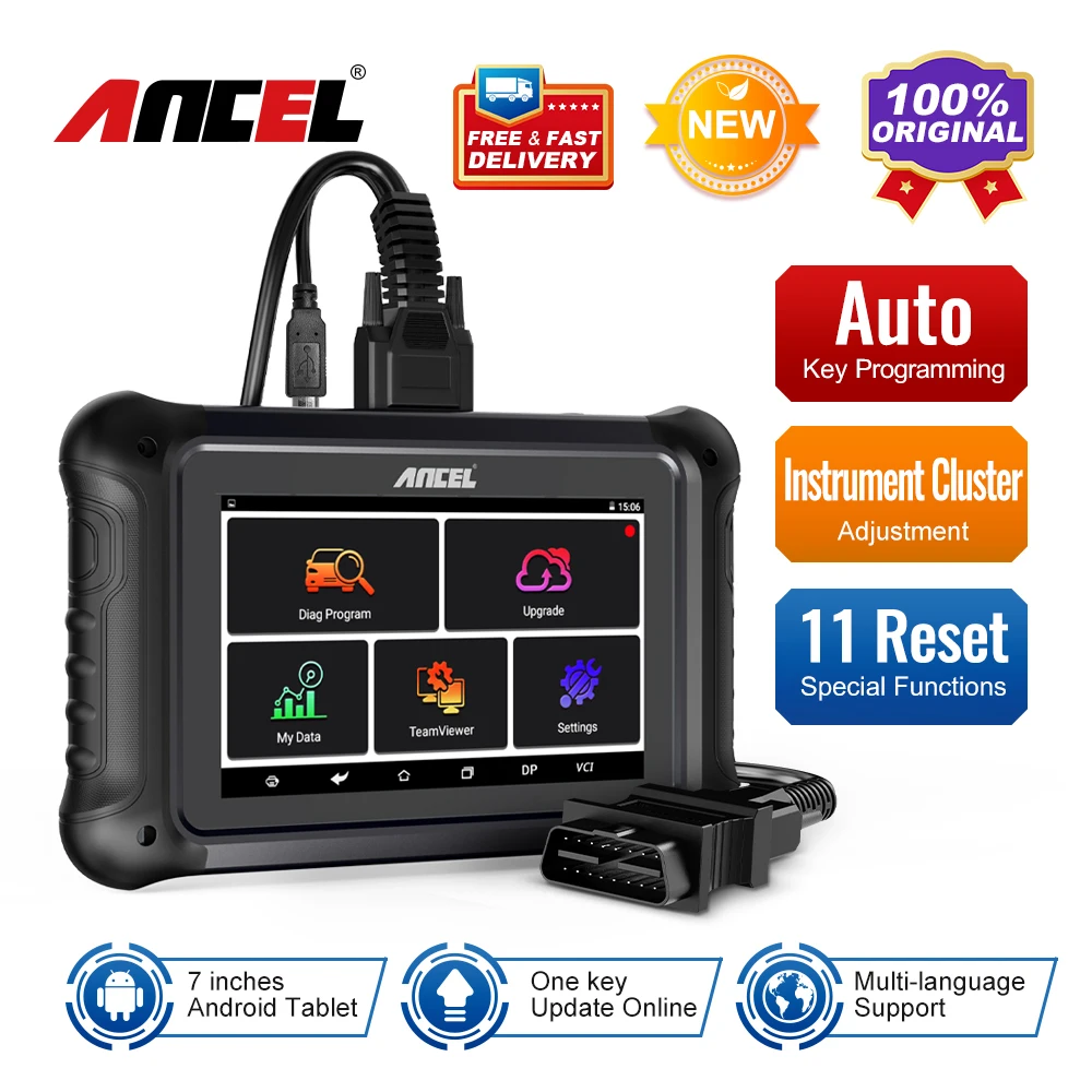 Professional ODO Adjustment Tool ANCEL DP500 Key Programming Tools Oil ABS CVT Reset OBD2 Car Diagnostic Scanner