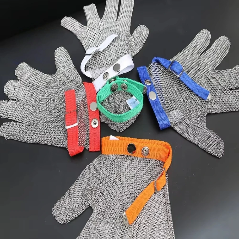 Cut-proof Stainless Steel Gloves, Food-grade Circular Mesh Chain Armor Metal Gloves for Safe Operation