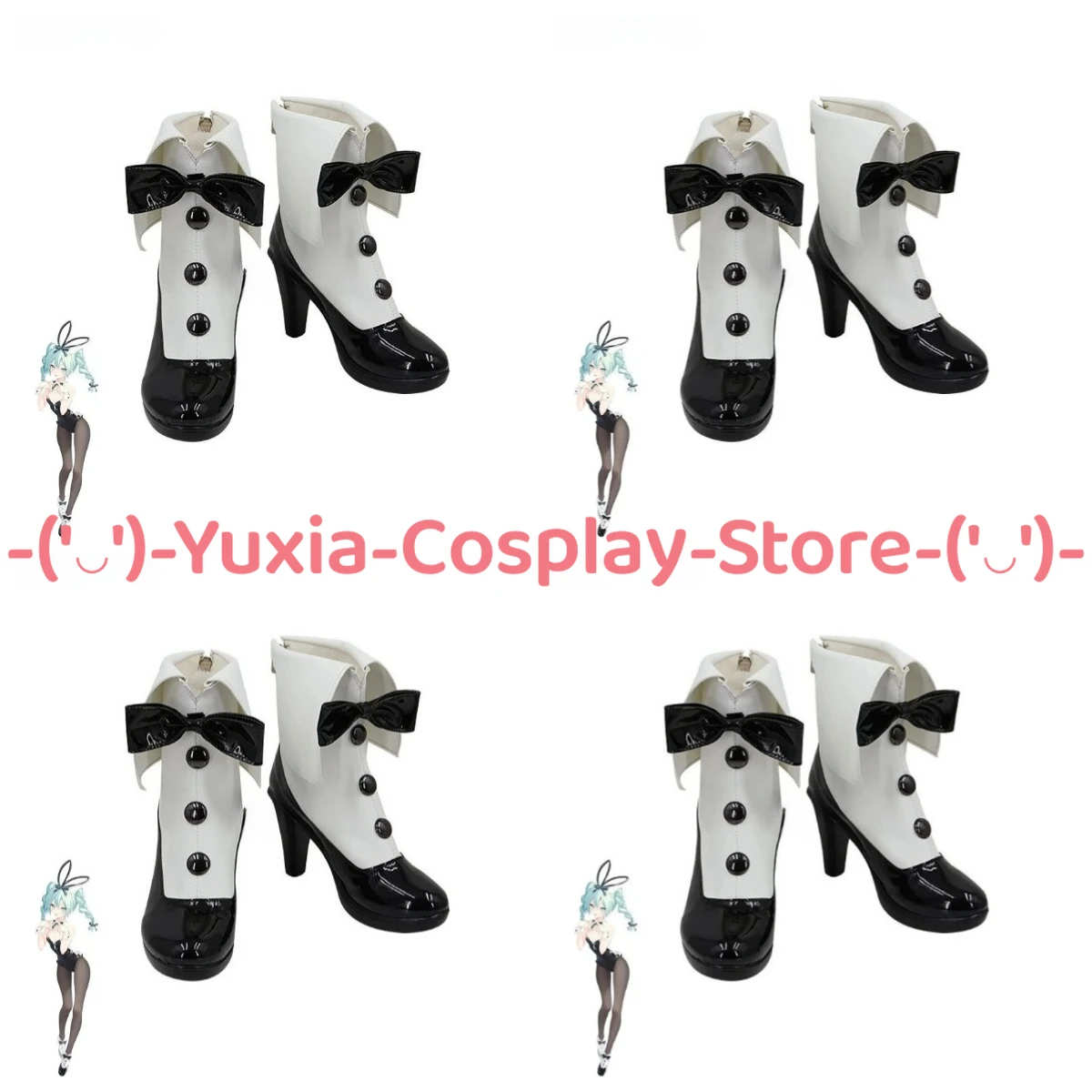 

Yuxiacosplay! Hotsune Mika Bunny Girl Cosplay Shoes Anime Game Character Prop PU Leather Boots Halloween Carnival Party Costume