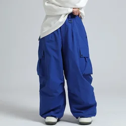 Pantaloni da sci impermeabili da esterno Nuovi pantaloni da sci caldi Abbigliamento da neve antivento Pantaloni cargo invernali da uomo Abbigliamento da snowboard allentato da donna