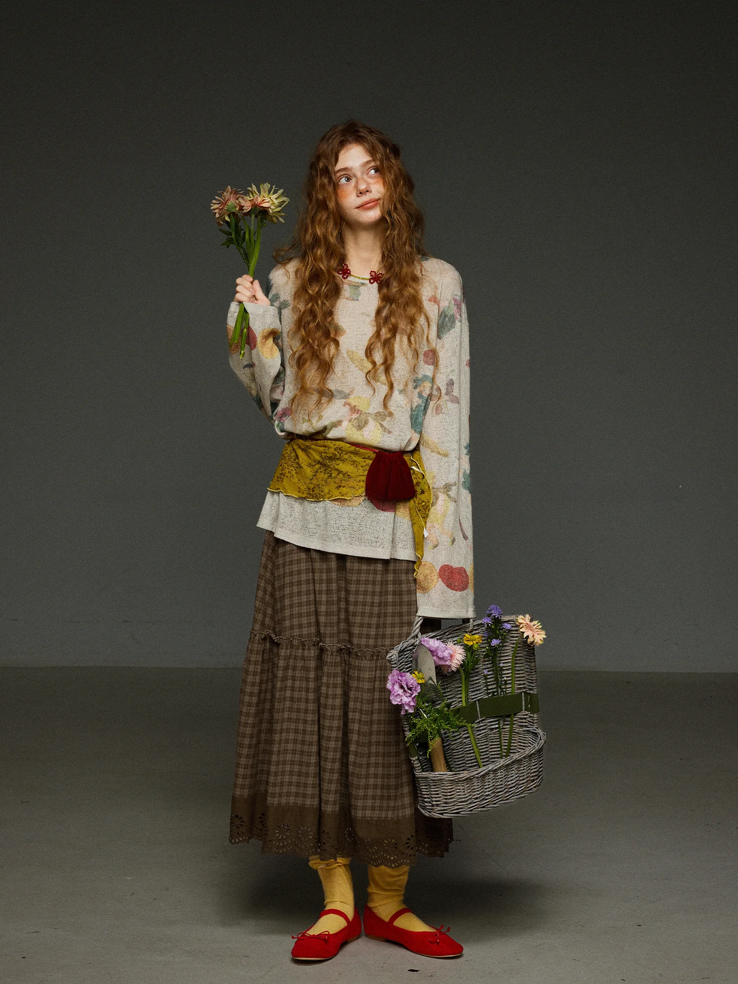 

TNIT винтажная женская футболка Long Sve с принтом, тонкая свободная основа, повседневный осенний дизайн, дышащий удобный топ