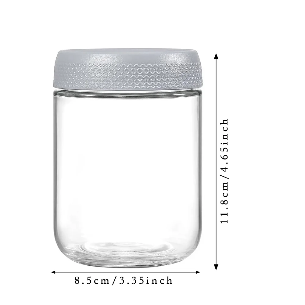 Overnight Oats Containers with Lids, Glass Jars with Airtight Lids, Wide Mouth Mason Salad Jars, Food Storage, 6 Pack, 16 oz