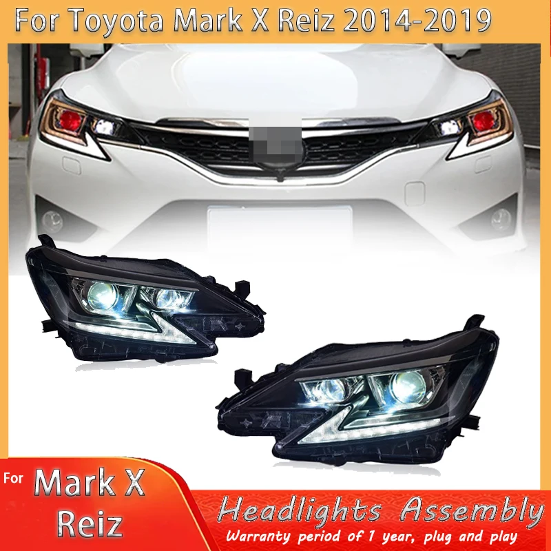 

Автомобильные передние фонари для Toyota REIZ MARK X 2013-2017, все новое обновление, светодиодный стиль «Демон глаз», три света, дизайн, горячая распродажа, аксессуары