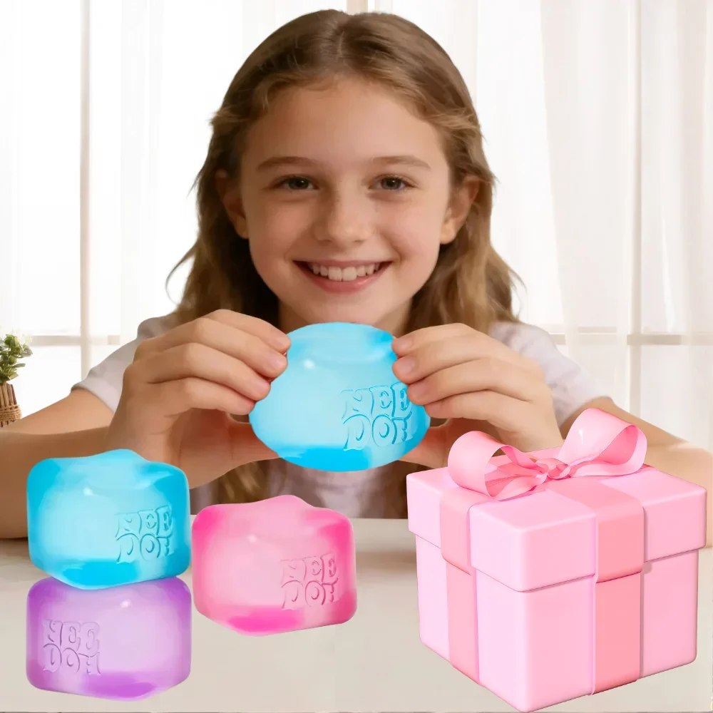 Trendiges Nee Doh Quallen- & Würfel-Squish-Spielzeug, Weiches Jelly Squeeze Stressabbau-Fidget-Spielzeug, Sensorisches NeeDoh für Kinder & Erwachsene – Detail 10