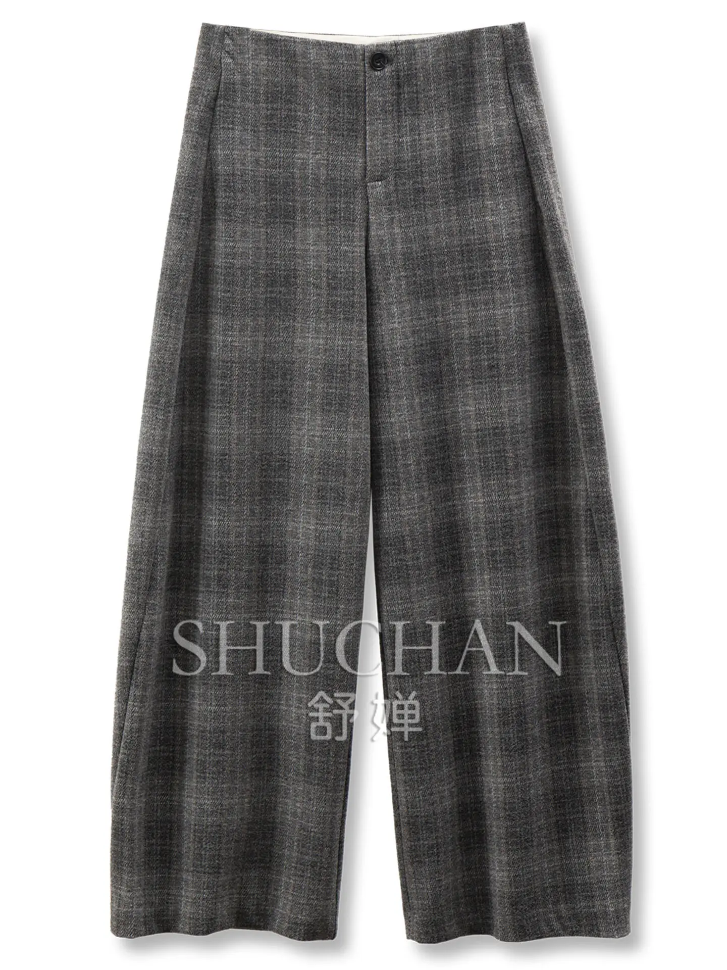 Retro High Waist Wool Silk Plaid Sickle Pants Women F533 Wide Leg Pants Women Harem Pants Women