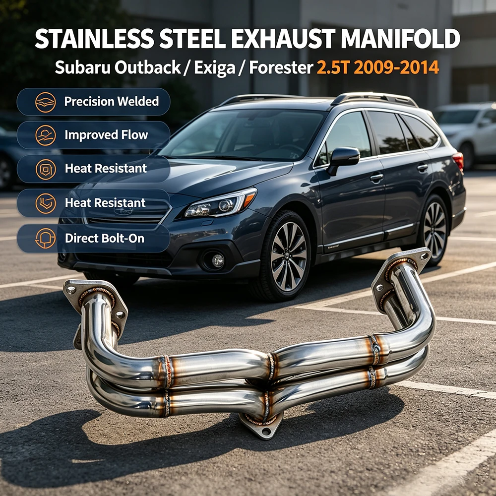 Exhaust manifold for Subaru Legacy GT Outback/Exiga/Forester 2.5T 2009-2014 BM BR Stainless steel through exhaust front pipe