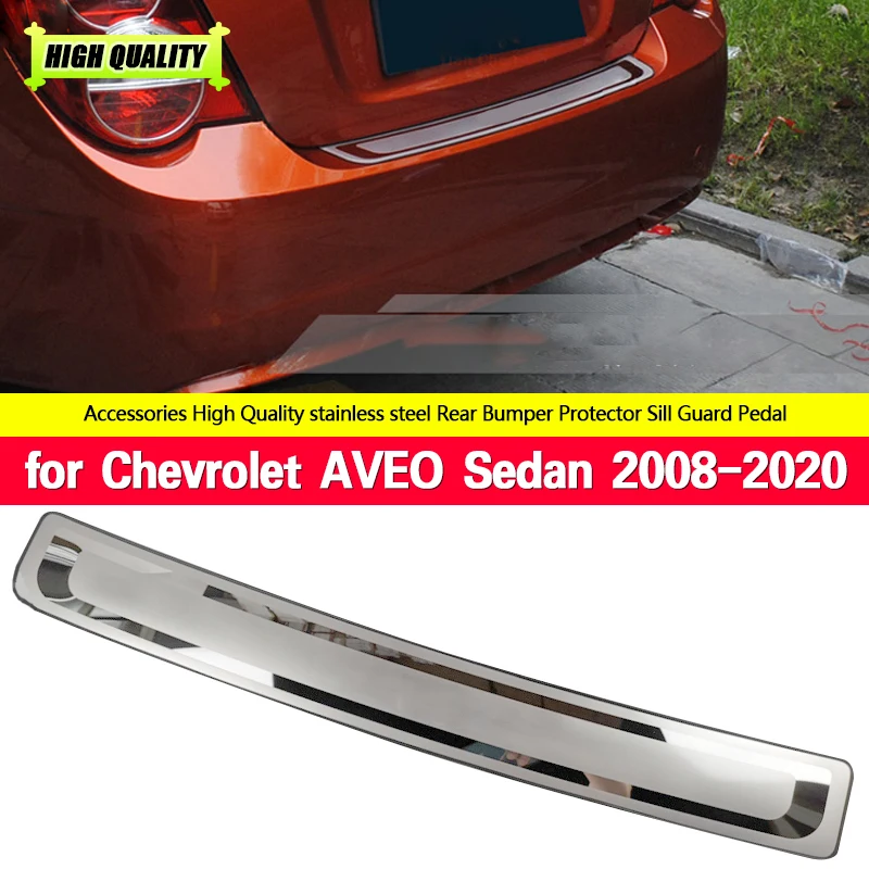 

1 шт. для Chevrolet AVEO Sedan 2008-2020, задняя Накладка на порог из нержавеющей стали, хромированный Стайлинг