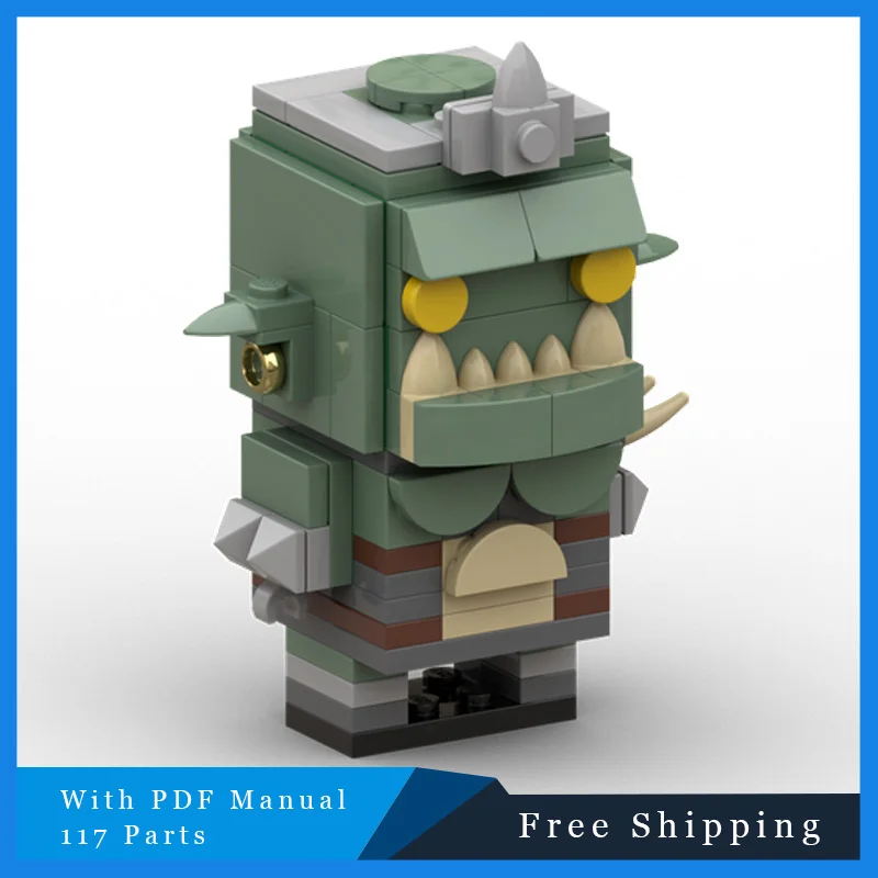 

117 шт. MOC креативные строительные блоки крутой зеленый Genera Brickheadz модель развивающая игрушка для мальчиков и девочек подарок на Рождество и день рождения