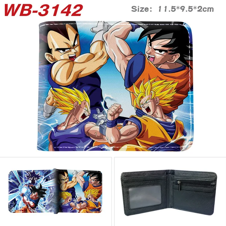Dragon Ball Anime Super Z Son Goku Cartoon Short Wallet Pu Leather Two Fold Wallet Protective Cover Capacity Storage Card Bag view 3