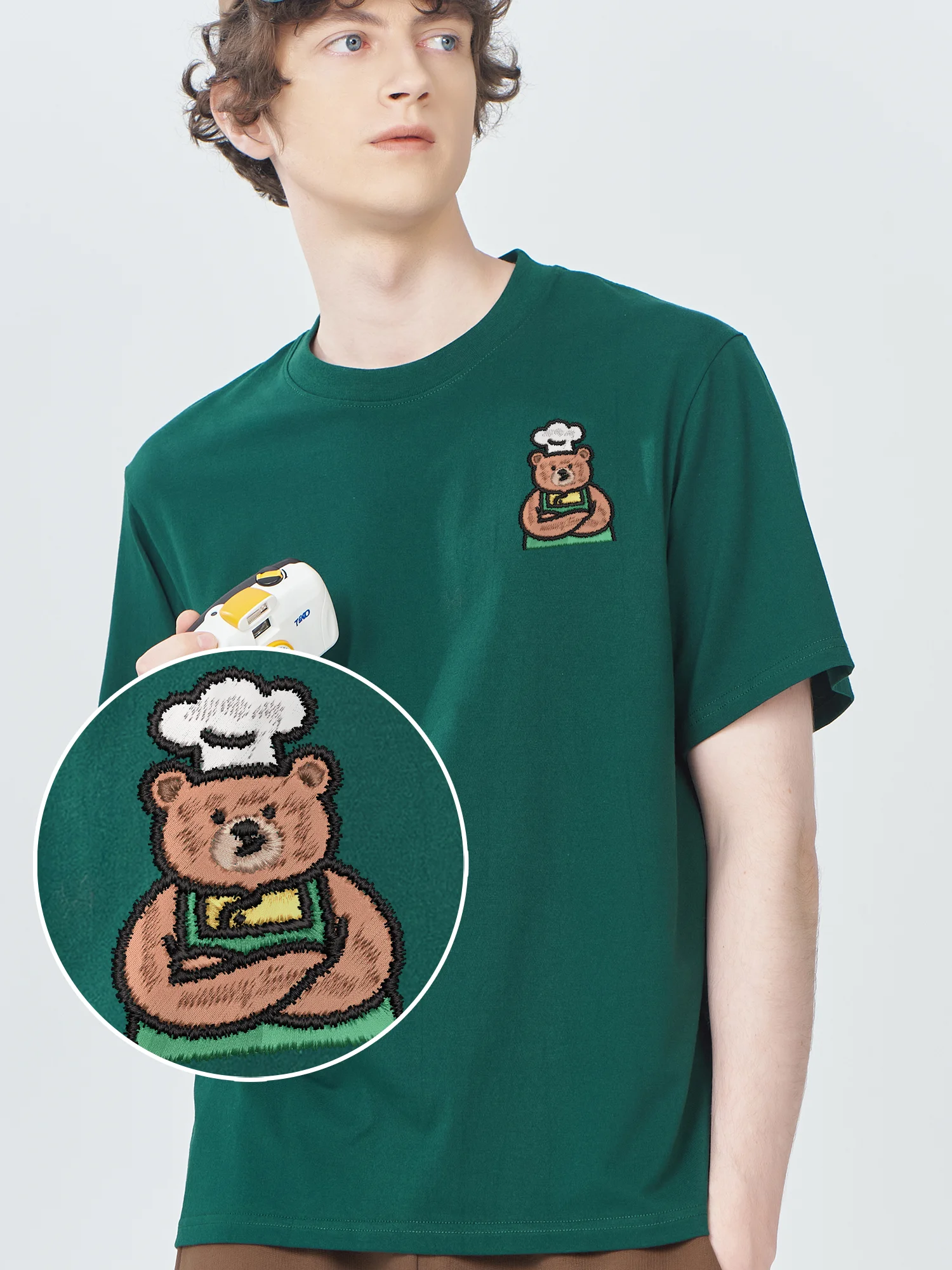 

Latest Mens Casual Embroidered Shirt Bear Chef Funny Graphic High Quality Adult Embroidery T Shirt Leisure Tops​