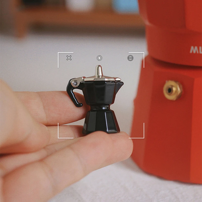 Mini cafetera de simulación en miniatura para casa de muñecas, modelo de utensilios de café para decoración de casa de muñecas, juguetes de juego de