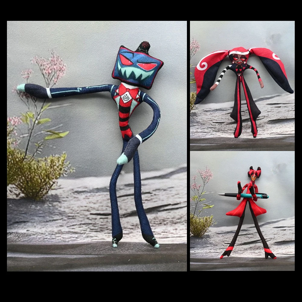 

With Body Wire Flexible Funny Lovely Anime Animation Hazbin Hotel Plush Toys VOX Alastor Niffty Character Figure Plushie Doll