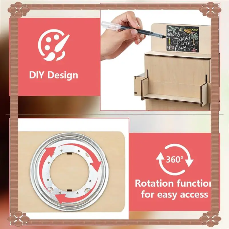 

24-Hour Delivery Wooden Rotating Storage Rack Multi-Layer Greeting Card And Postcard Storage Rack Wooden Desktop Book Storage Ra