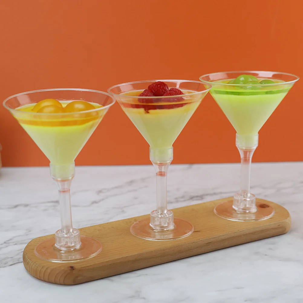 

10 Pcs Martini Container Clear Glasses Cocktail Cups Plastic Party Goblets Ice Cream Beverage