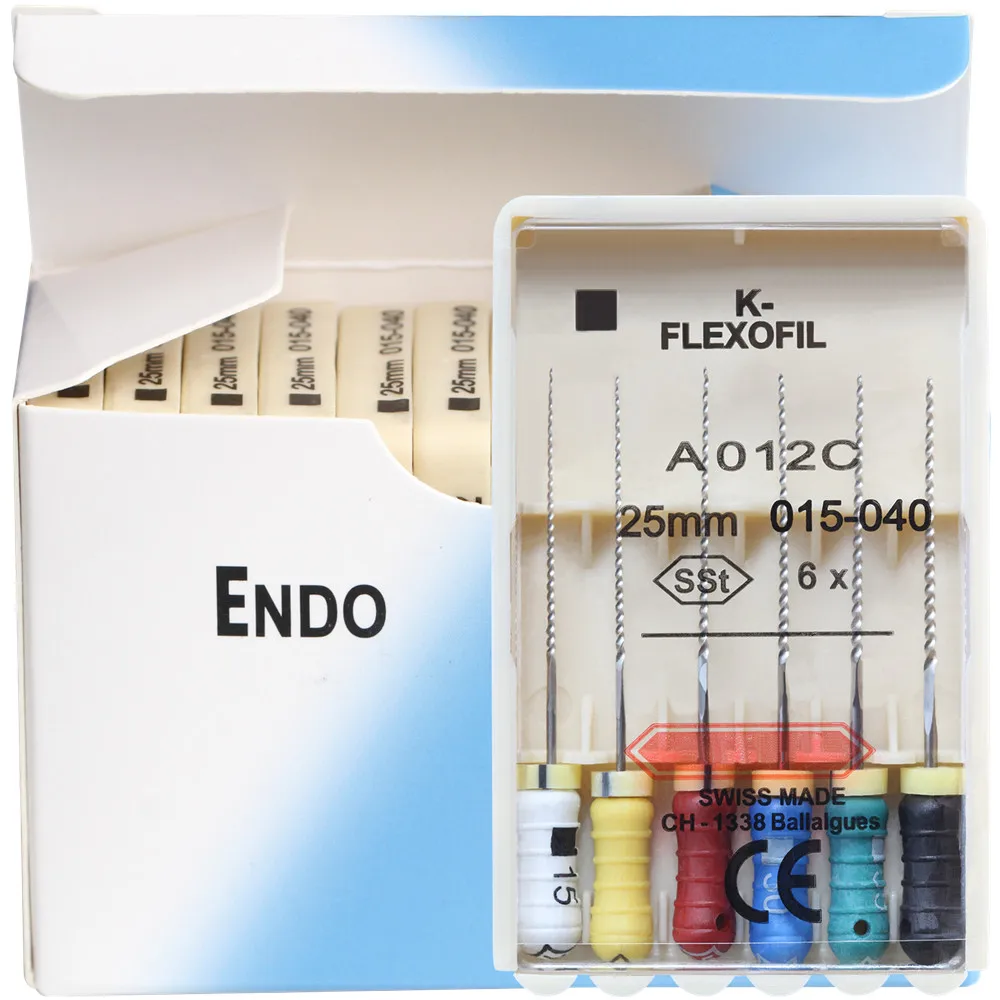 10 Packs/Box 21/25/31mm 015-040 K-FLEXOFILE K Files Hand Use Dental Stainless Steel Tools