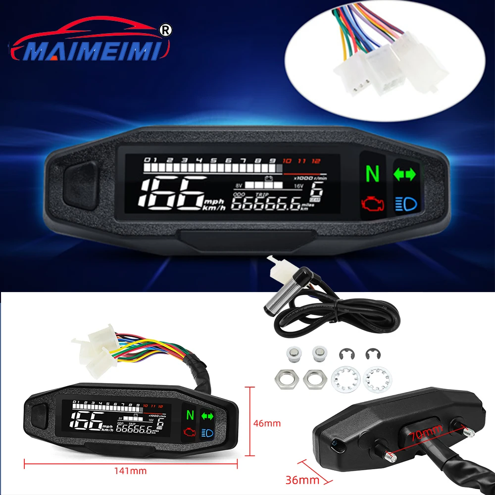

Motorcycle Speedometer Meter Digital Meters Instrument Digital Odo-meter Electric Motor Bike Tachometer moto dashboard