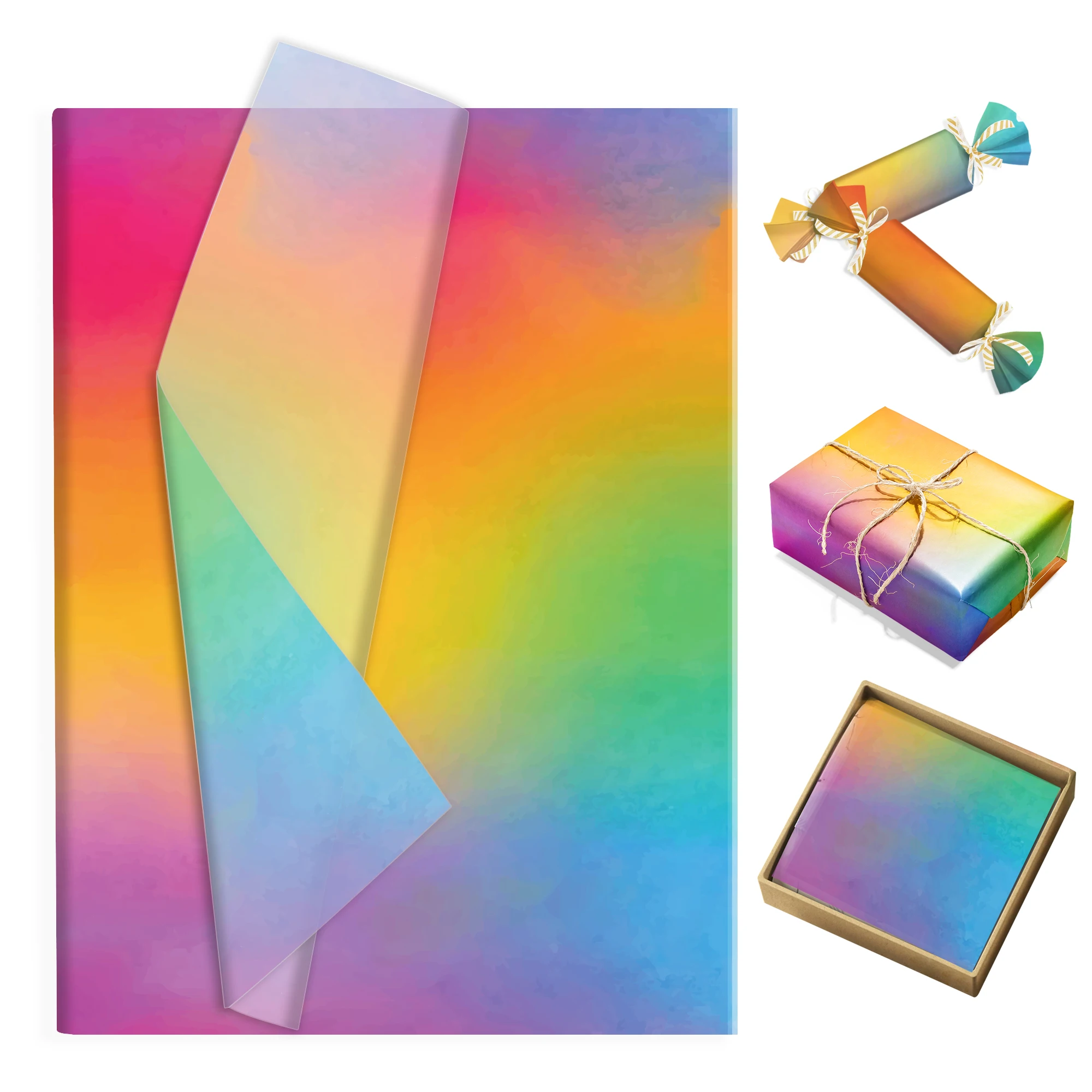15/35pcs Color Gradient Tissue Paper Gift Wrapping Paper,Snow Pear Paper DIY Gift Packing Paper For Birthday Party Wedding Decor