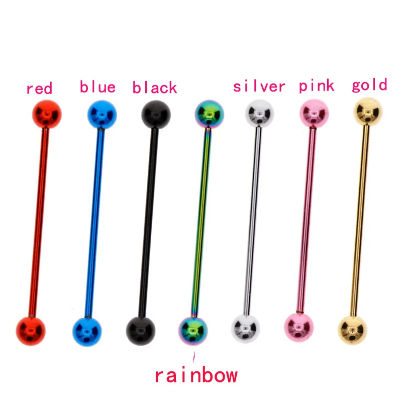 القوطية الشرير طويل الحديد الأذن الغضروف ثقب المكونات نفق الأقراط المستقيمة الفولاذ المقاوم للصدأ مجوهرات الجسم #2