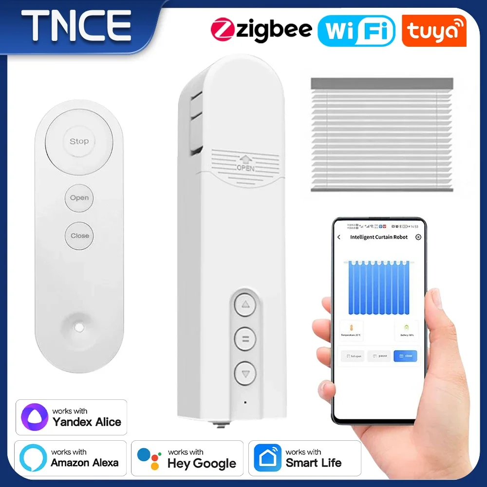 TNCE Tuya WiFi Smart Motor Electric DIY Chain Roller Blinds Shade Shutter Drive Smart Life App Via Voice with Alexa Google Home