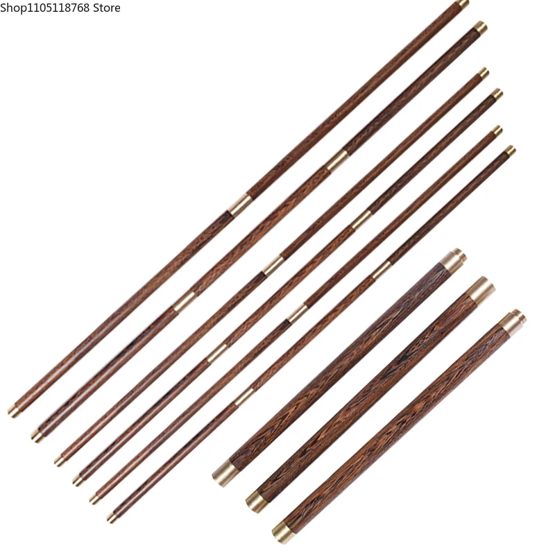 Wenge Wood Fitness Qigong Taiji Health Preserving Staff Folding Martial Arts Spliced 3 in 1 Solid Wooden Taichi Stick