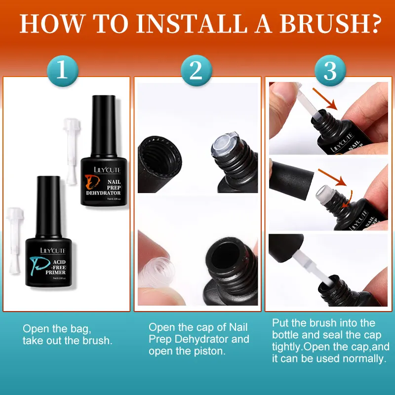 LILYCUTE 6 pcs/3 pcs/2 pcs 7ml เจลเล็บชุดฐานเจลและ Top Coat กึ่งถาวร Soak Off UV เคลือบเงาเล็บ