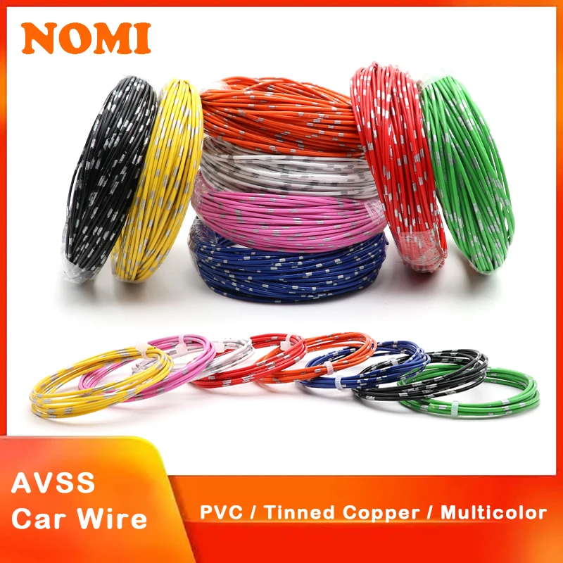 

5/50/100m AVSS Car Wire 24 22 20 18 16 14 13AWG OFC Oxygen-free Copper Thin PVC Insulation Speaker Audio Cable Automotive Wires