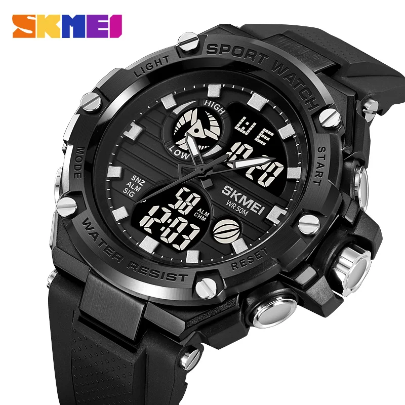 

SKMEI Genuine Sports Electronic Watch Sports Electric Watch Double Time Timer Alarm Clock LED Luminous Clock Swimming Watch 2119