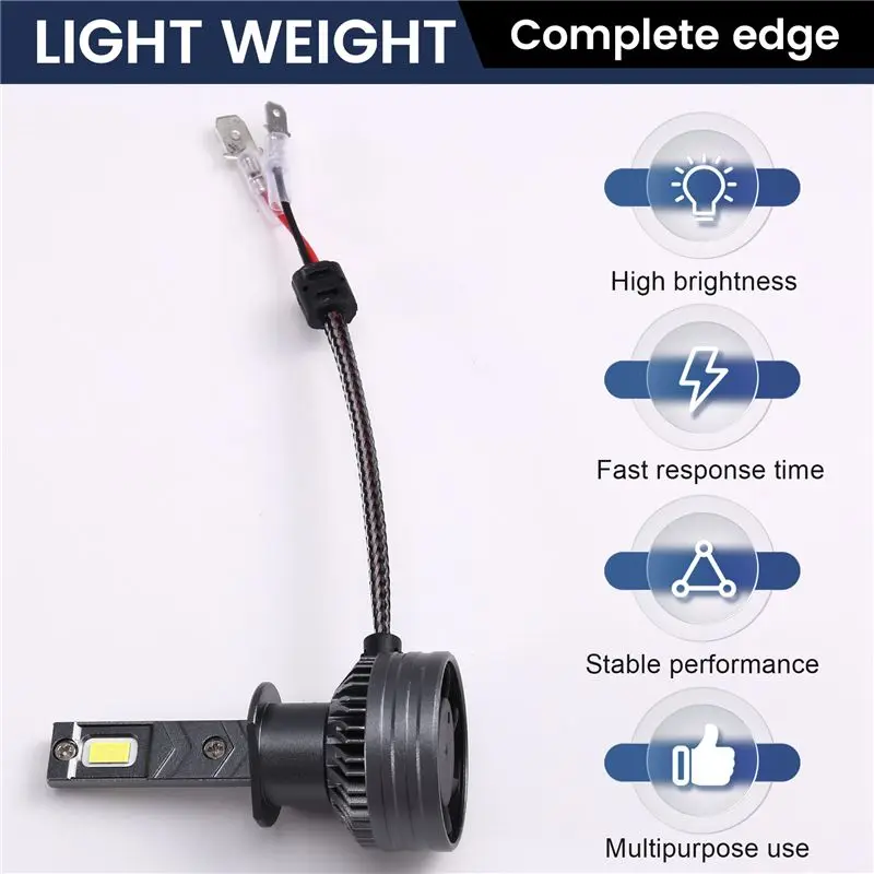 Reliable-32W 12Vcar H1 3590 LED Headlight 6000K Light Power Bright Integrated High & Low