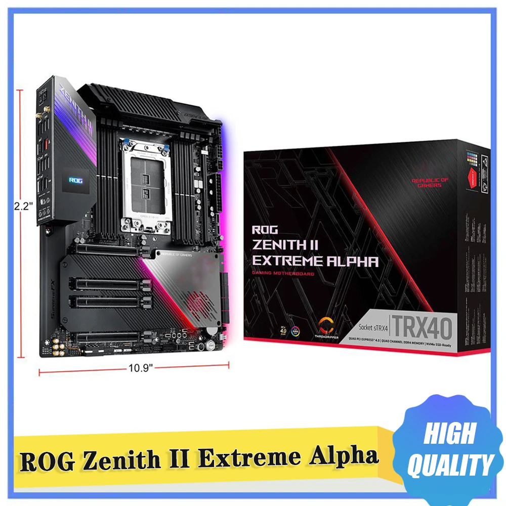 For ASUS TRX40 Socket sTRX4 DDR4 M.2 USB3.2 E-ATX GAMING Motherboard ROG Zenith II Extreme Alpha