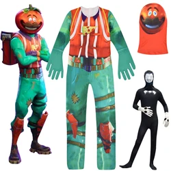 Tuta per bambini ragazzo ragazza tema Horror Costume di Halloween bambini carnevale zucca abbigliamento stretto festa di compleanno Set di tute fantasia