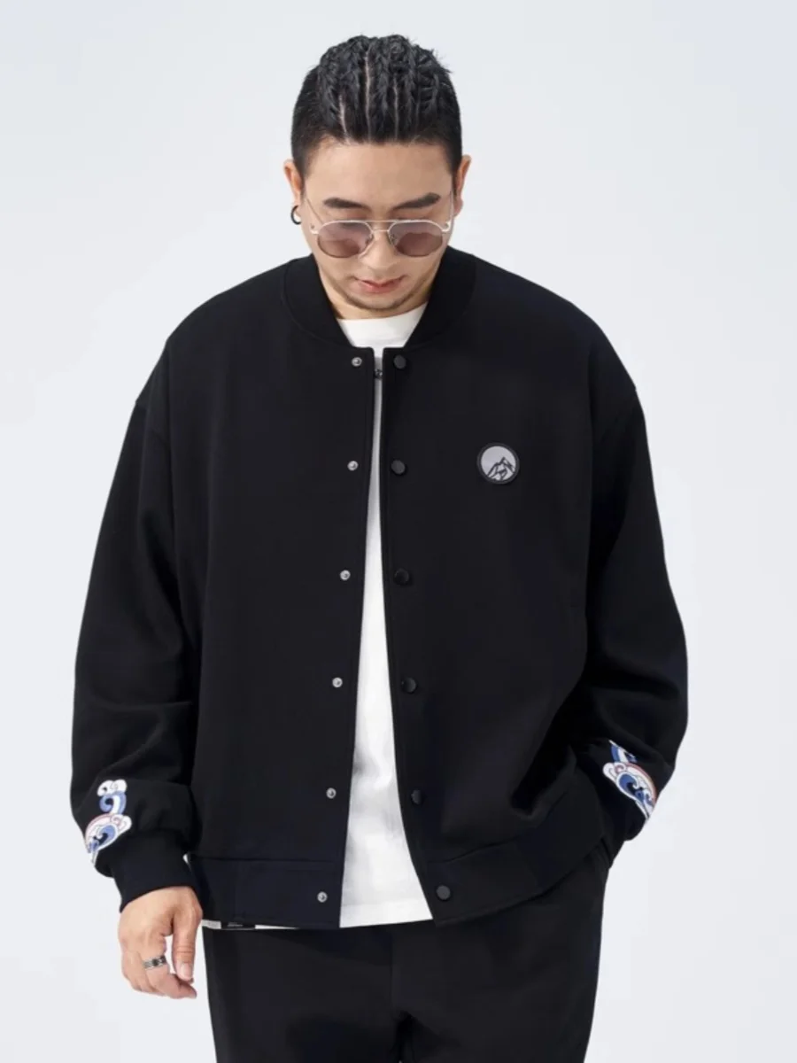 

Мужская бейсбольная куртка большого размера, осень-зима 2023, новинка, повседневная бейсбольная куртка свободного покроя с вышивкой для мужчин