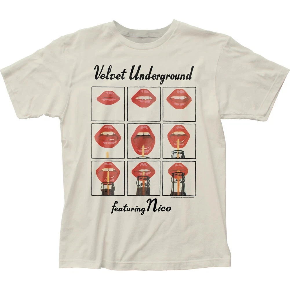 Velvet Underground Featuring Nico Mens T Shirt Music Classic Tee Vintage White Summer high-quality cotton tops streetwear