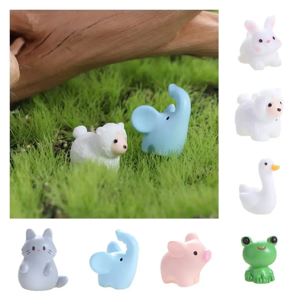 Cat Duck Sheep Squirrel Frog Turtle Animals Micro Landscape Ornaments Cute Handmade Zodiac Animals Miniatures Resin Crafts
