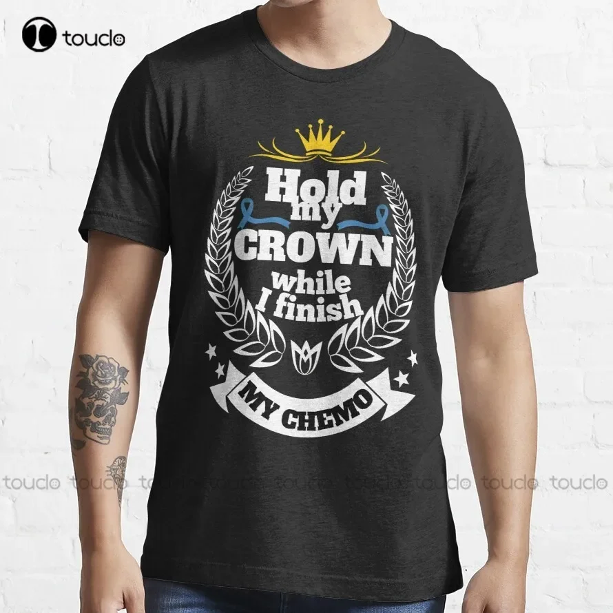 Hold My Crown While I Finish My Chemo Trending T-Shirt  Trending T-Shirt Pride Shirt Oversized Graphic T Shirts 100% Cotton New