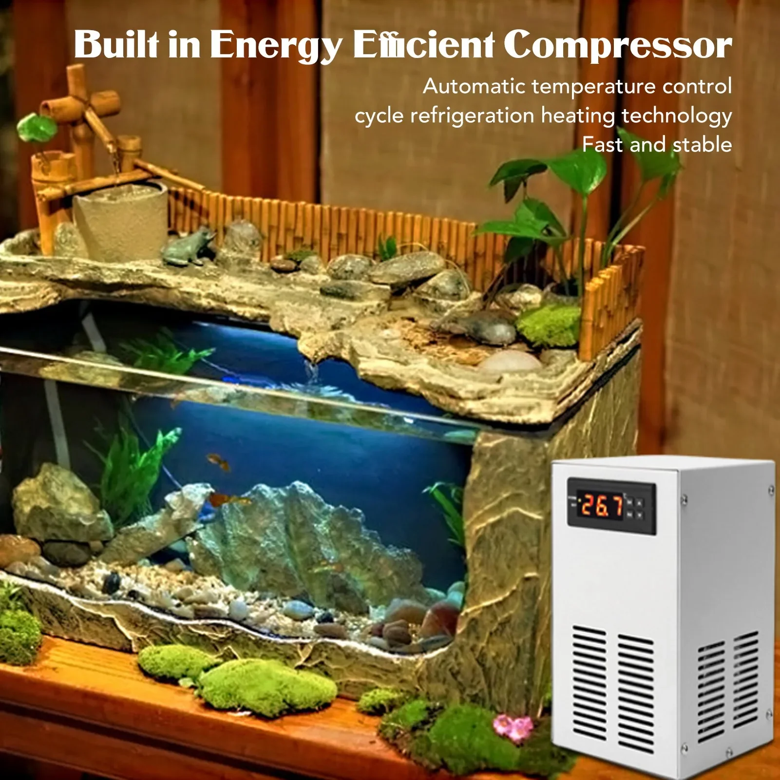 

Aquarium Chiller Fish Tank Water Chiller Constant Temperature Cooling System Water Tank Cooling Machine Silent Electronic Cooler