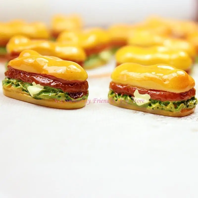 85AE 素敵な樹脂モデル フィギュア パン チーズバーガー キッチン 食品 子供用 ロールプレイ