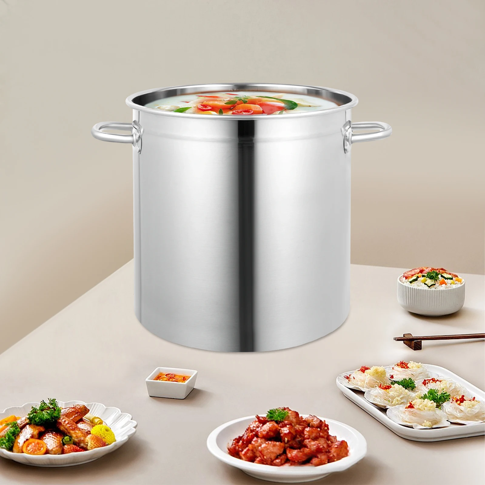 

Кастрюля из нержавеющей стали — кастрюля для супа на 35 л с крышкой — ведро для супа из нержавеющей стали для супа, карри — ведро для хранения продуктов питания