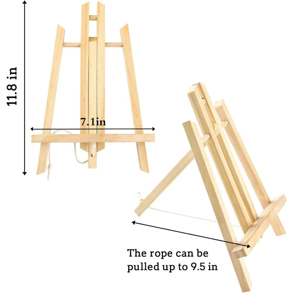 Wood Easels, Easel Stand for Painting Canvases, Art, and Crafts. (11.8 inch, 20 Pack), Tripod, Painting Party Easel, Kids Stude