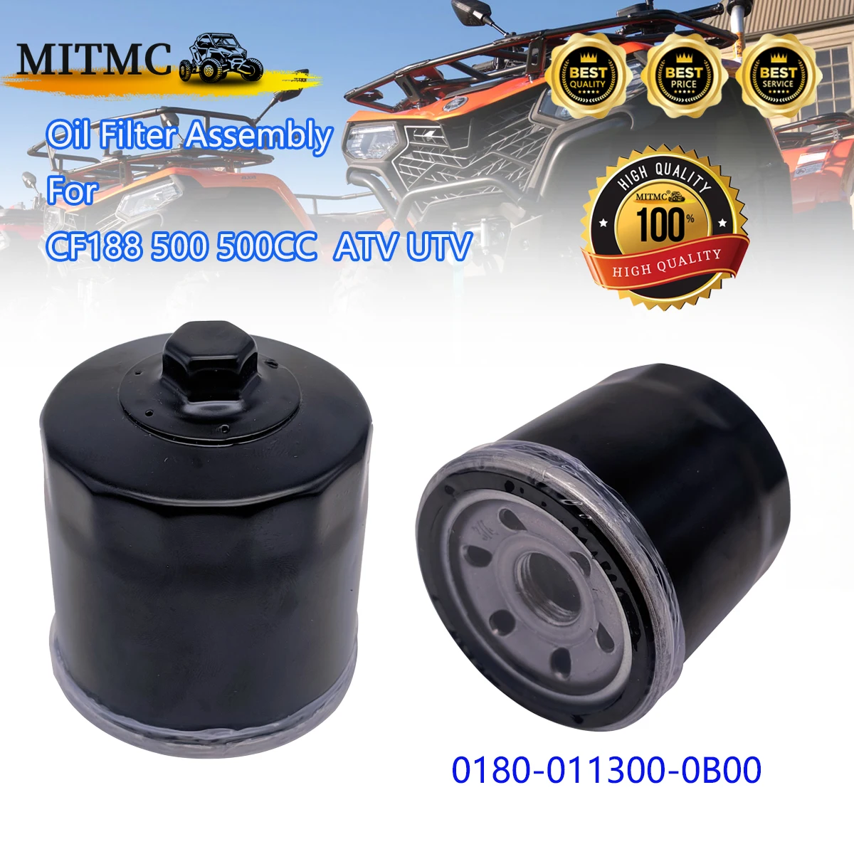 

Oil Filter With Nuts For Easy Installation For CF188 500 500CC ATV UTV QUAD GO KART SAND BUGGY 4X4 Parts Code 0180-011300-0B00