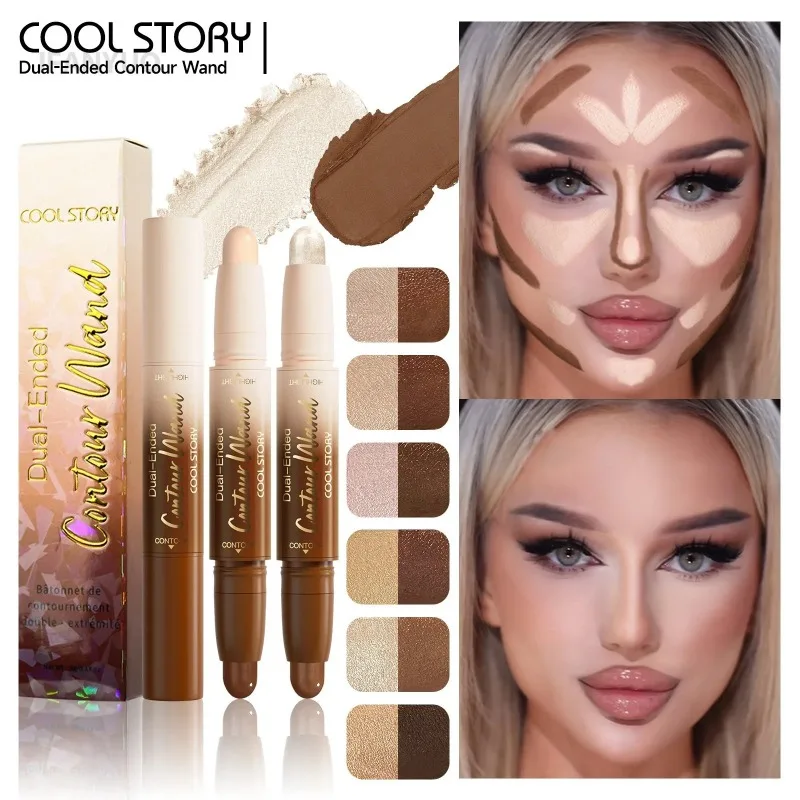 Double-ended Dual-purpose High-light Trimming Stick, Three-dimensional Contour, Nose Shadow, Facial Shape, Brighten and Trimming