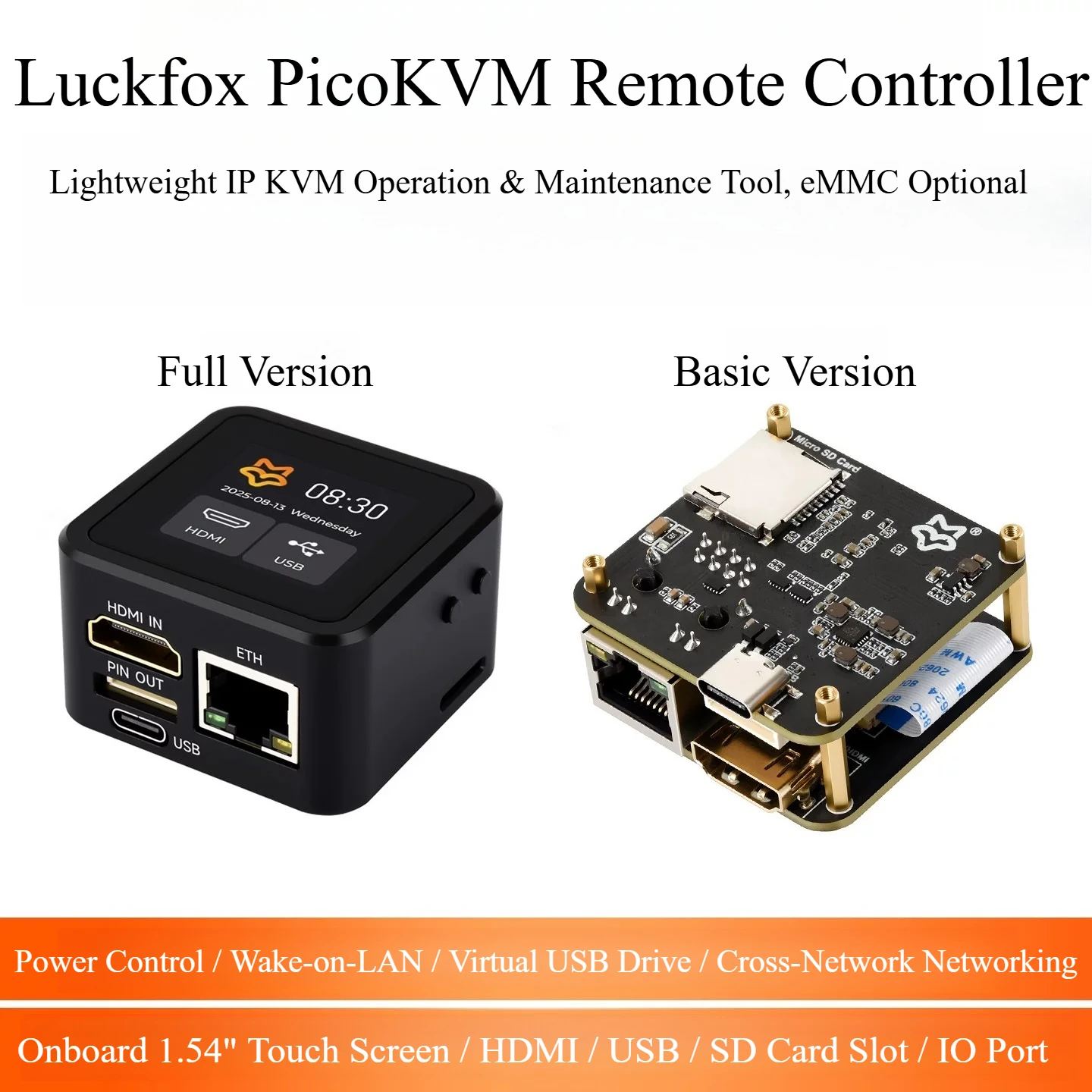 Luckfox Pico KVM Remote Control Server, Remote Installation HDM Embedded Development Board for Lab Use