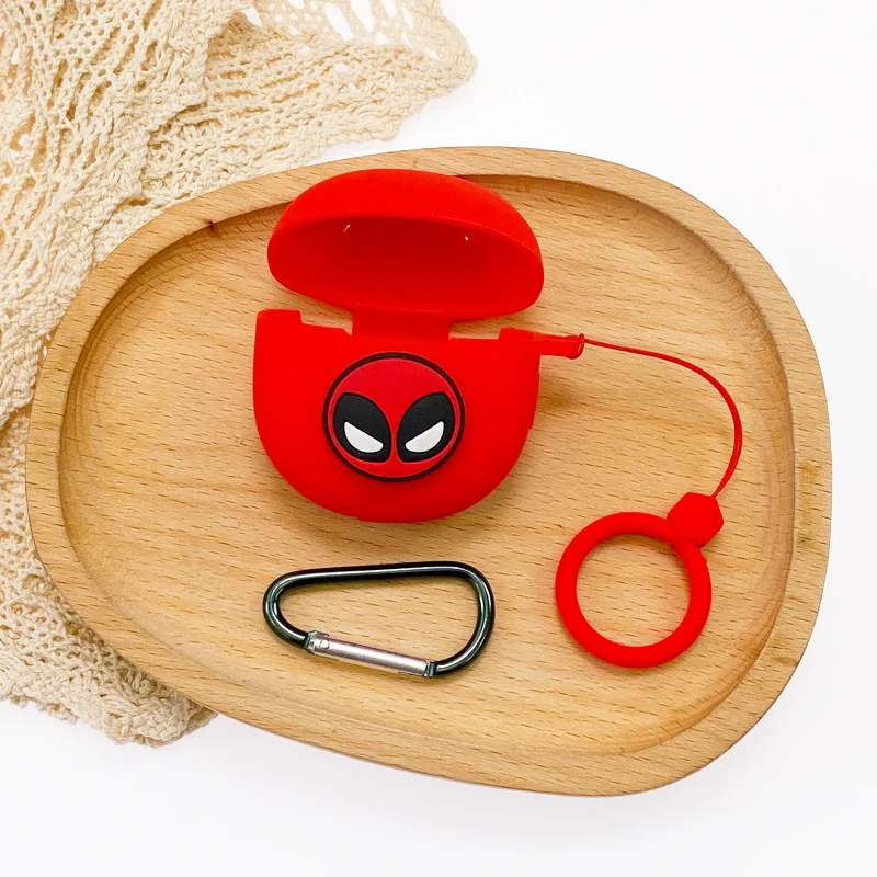 الكرتون مارفل حقيبة سماعة الاذن ل QCY T18 MeloBuds سيليكون سماعة لاسلكية تعمل بالبلوتوث سماعات شحن صندوق الغطاء الواقي مع الحبل